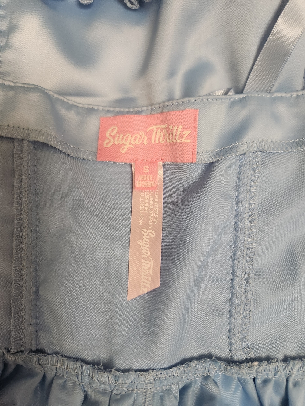 Dolls Kill Sugar Thrillz Size Small Takes The Cake Blue Mini Dress - Picture 11 of 11